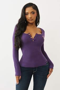 RIBBED LOGO HENLEY, image 2