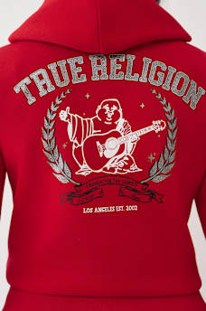 SHIMMER BUDDHA CREST ZIP HOODIE, image 1