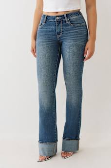 BECCA MID RISE CUFFED BOOTCUT JEAN, image 1