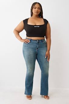 PLUS BECCA MID RISE FLAP BOOTCUT JEAN, image 3