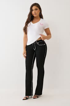 BECCA MID RISE BIG T BOOTCUT JEAN, image 3
