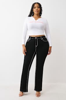 PLUS BECCA MID RISE BIG T BOOTCUT JEAN, image 3