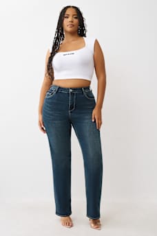 PLUS BILLIE MID RISE FLAP STRAIGHT JEAN, image 2