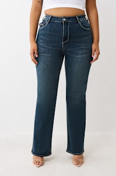 PLUS BILLIE MID RISE FLAP STRAIGHT JEAN, image 1