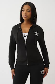 BUTTERFLY CRYSTAL LOGO ZIP HOODIE, image 2