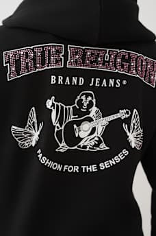 BUTTERFLY CRYSTAL LOGO ZIP HOODIE, image 1