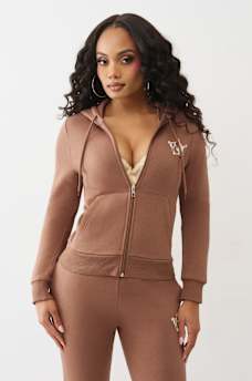 BUTTERFLY CRYSTAL LOGO ZIP HOODIE, image 2