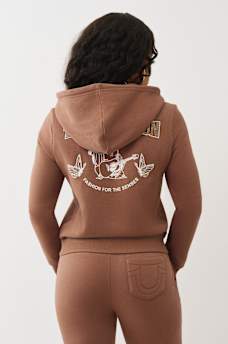 BUTTERFLY CRYSTAL LOGO ZIP HOODIE, image 6