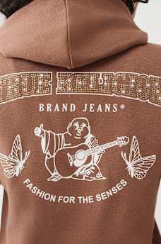 BUTTERFLY CRYSTAL LOGO ZIP HOODIE, image 1