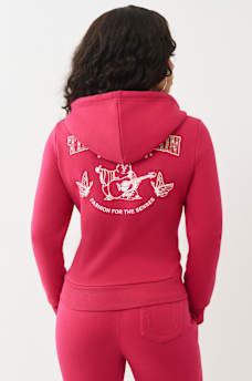 BUTTERFLY CRYSTAL LOGO ZIP HOODIE, image 6