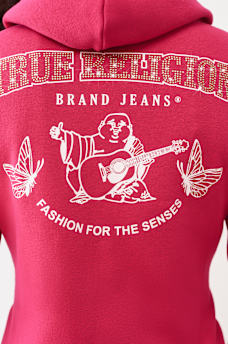 BUTTERFLY CRYSTAL LOGO ZIP HOODIE, image 1