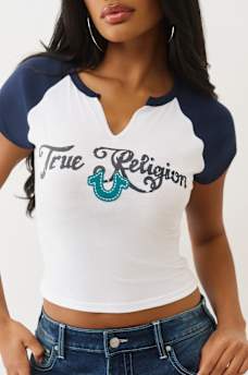 HORSESHOE NOTCH RAGLAN TEE, image 1