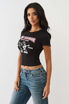 BUDDHA LETTUCE HEM RIBBED BABY TEE