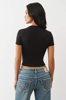 BUDDHA LETTUCE HEM RIBBED BABY TEE