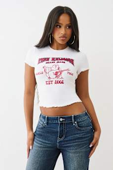 BUDDHA LETTUCE HEM RIBBED BABY TEE