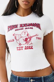 BUDDHA LETTUCE HEM RIBBED BABY TEE
