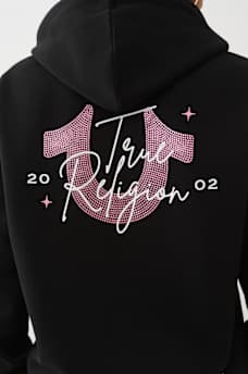 CRYSTAL HORSESHOE SCRIPT HOODIE DRESS, image 2