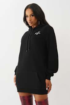 CRYSTAL HORSESHOE SCRIPT HOODIE DRESS, image 5