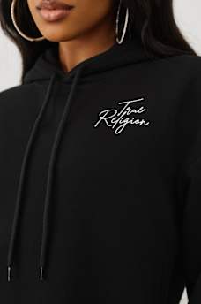 CRYSTAL HORSESHOE SCRIPT HOODIE DRESS, image 6