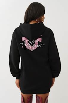 CRYSTAL HORSESHOE SCRIPT HOODIE DRESS, image 7