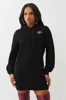 CRYSTAL HORSESHOE SCRIPT HOODIE DRESS, image 1