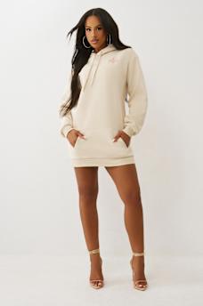CRYSTAL HORSESHOE SCRIPT HOODIE DRESS, image 3