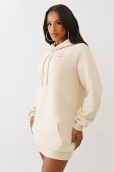 CRYSTAL HORSESHOE SCRIPT HOODIE DRESS, image 5