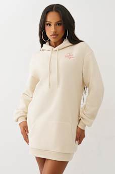CRYSTAL HORSESHOE SCRIPT HOODIE DRESS, image 1