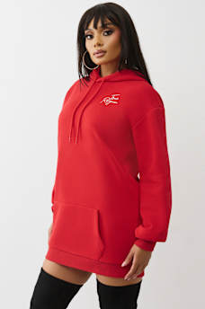 CRYSTAL HORSESHOE SCRIPT HOODIE DRESS, image 4