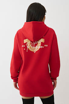 CRYSTAL HORSESHOE SCRIPT HOODIE DRESS, image 5
