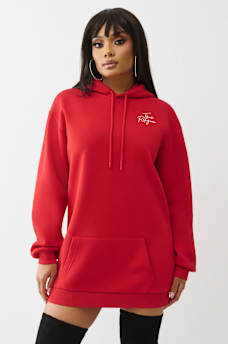 CRYSTAL HORSESHOE SCRIPT HOODIE DRESS, image 1
