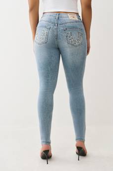 JENNIE MID RISE CRYSTAL CURVY SKINNY JEAN, image 5