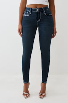 JENNIE MID RISE CRYSTAL CURVY SKINNY JEAN, image 4