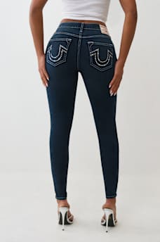 JENNIE MID RISE CRYSTAL CURVY SKINNY JEAN, image 6