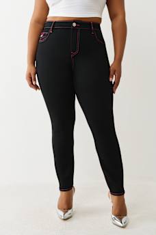 PLUS JENNIE MID RISE CRYSTAL CURVY SKINNY JEAN, image 2