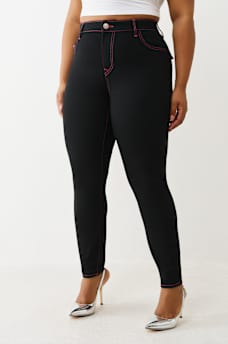 PLUS JENNIE MID RISE CRYSTAL CURVY SKINNY JEAN, image 4
