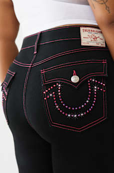 PLUS JENNIE MID RISE CRYSTAL CURVY SKINNY JEAN, image 1