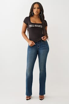 BECCA MID RISE FLAP BOOTCUT JEAN, image 2