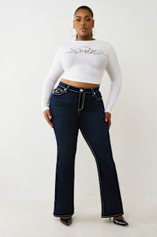 PLUS BECCA MID RISE BIG T BOOTCUT JEAN, image 3