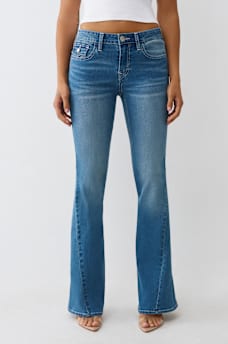 JOEY MID RISE CRYSTAL HORSESHOE FLARE JEAN, image 2