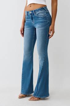 JOEY MID RISE CRYSTAL HORSESHOE FLARE JEAN, image 4