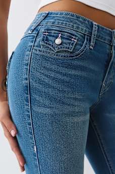 JOEY MID RISE CRYSTAL HORSESHOE FLARE JEAN, image 6