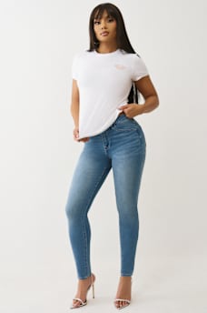 HALLE HIGH RISE CRYSTAL SUPER SKINNY JEAN , image 3