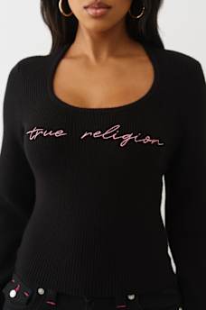 RIBBED SQUARE NECK SWEATER, image 1