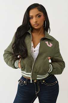 HORSESHOE QUILTED BOMBER JACKET, image 1