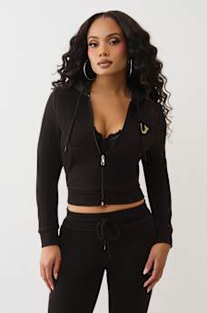 TIGER LOGO SHRUNKEN ZIP HOODIE, image 2