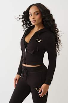 TIGER LOGO SHRUNKEN ZIP HOODIE, image 4