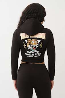 TIGER LOGO SHRUNKEN ZIP HOODIE, image 5