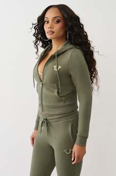 TIGER LOGO SHRUNKEN ZIP HOODIE, image 4