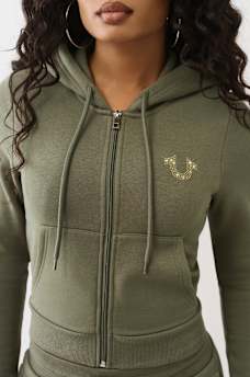 TIGER LOGO SHRUNKEN ZIP HOODIE, image 5